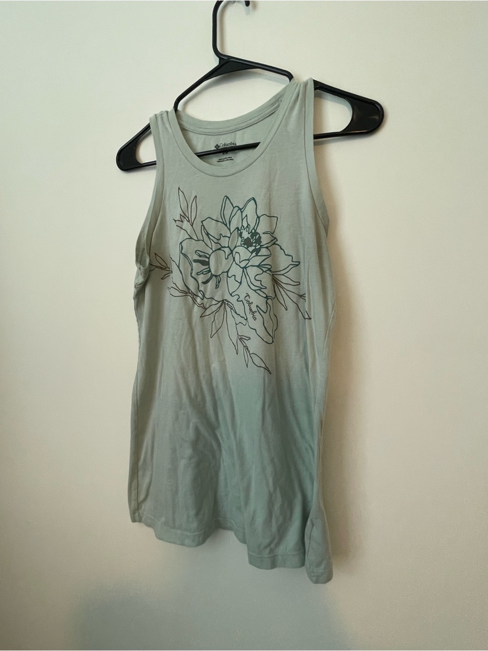 Columbia Women's Light Green Floral Print Casual Tank Size Medium Beach Tropical